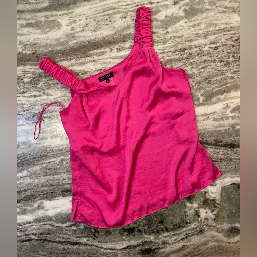 Pink Satin Sleeveless Blouse Top Women’s Size Medium